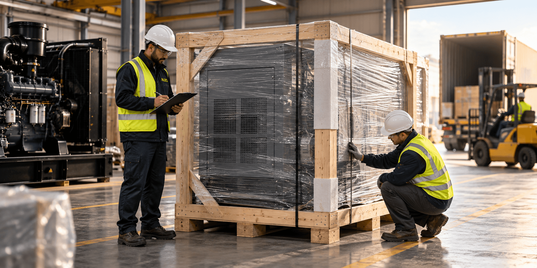 Export packing inspection for a generator set
